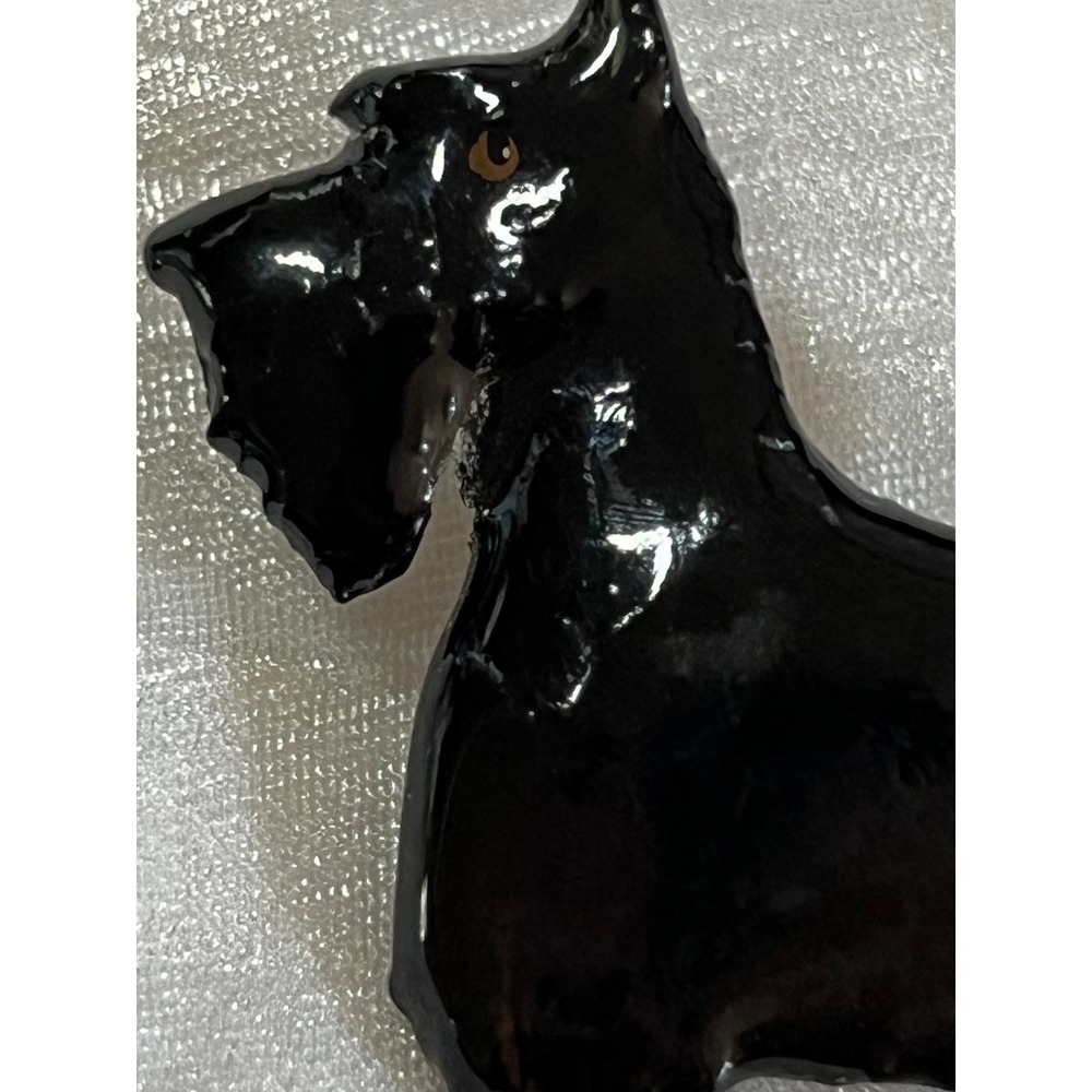 Vintage GG Harris Fine Pewter Scotty Dog Pin Brooch Painted Enamel 1997